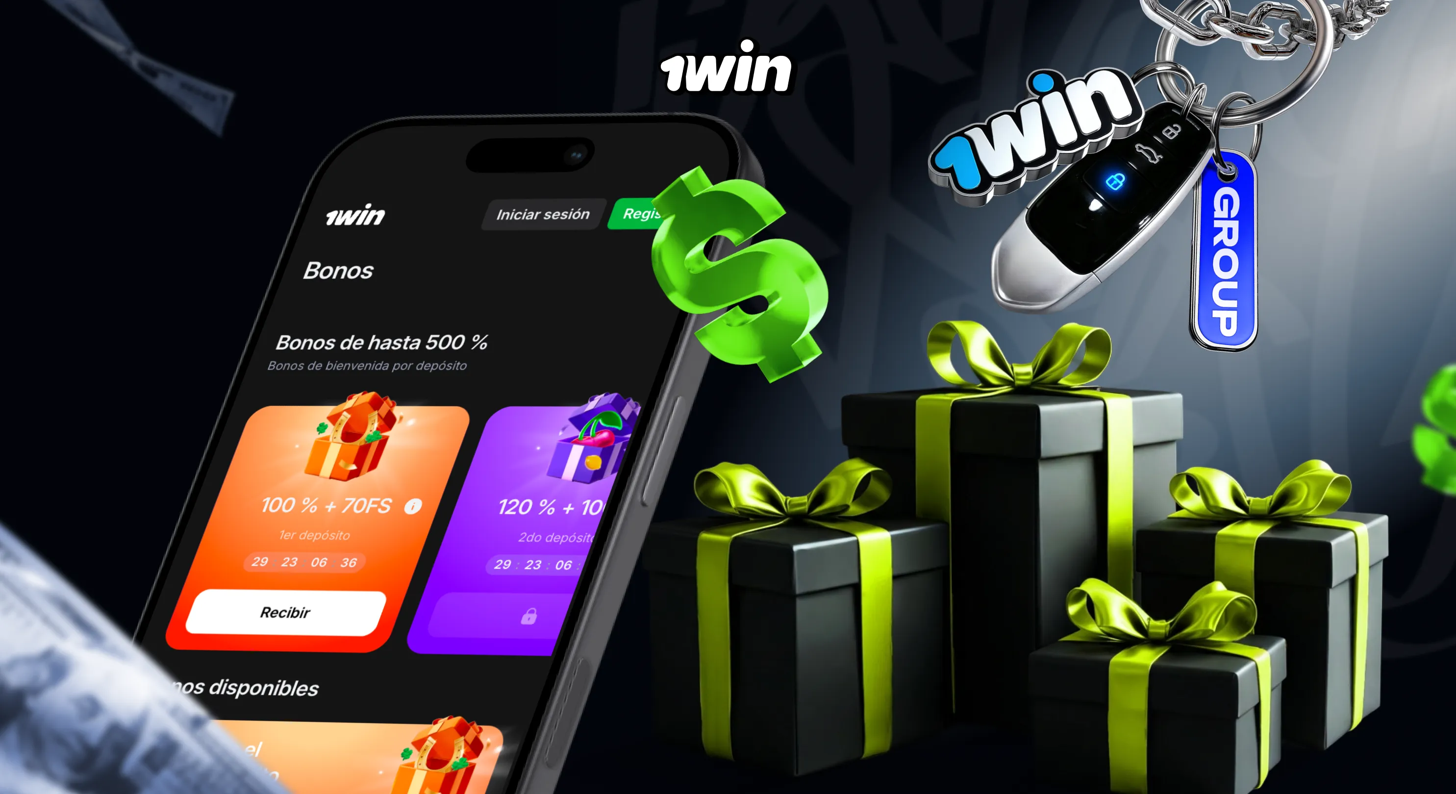 Código promocional 1win: hasta 500% bono + giros gratis
